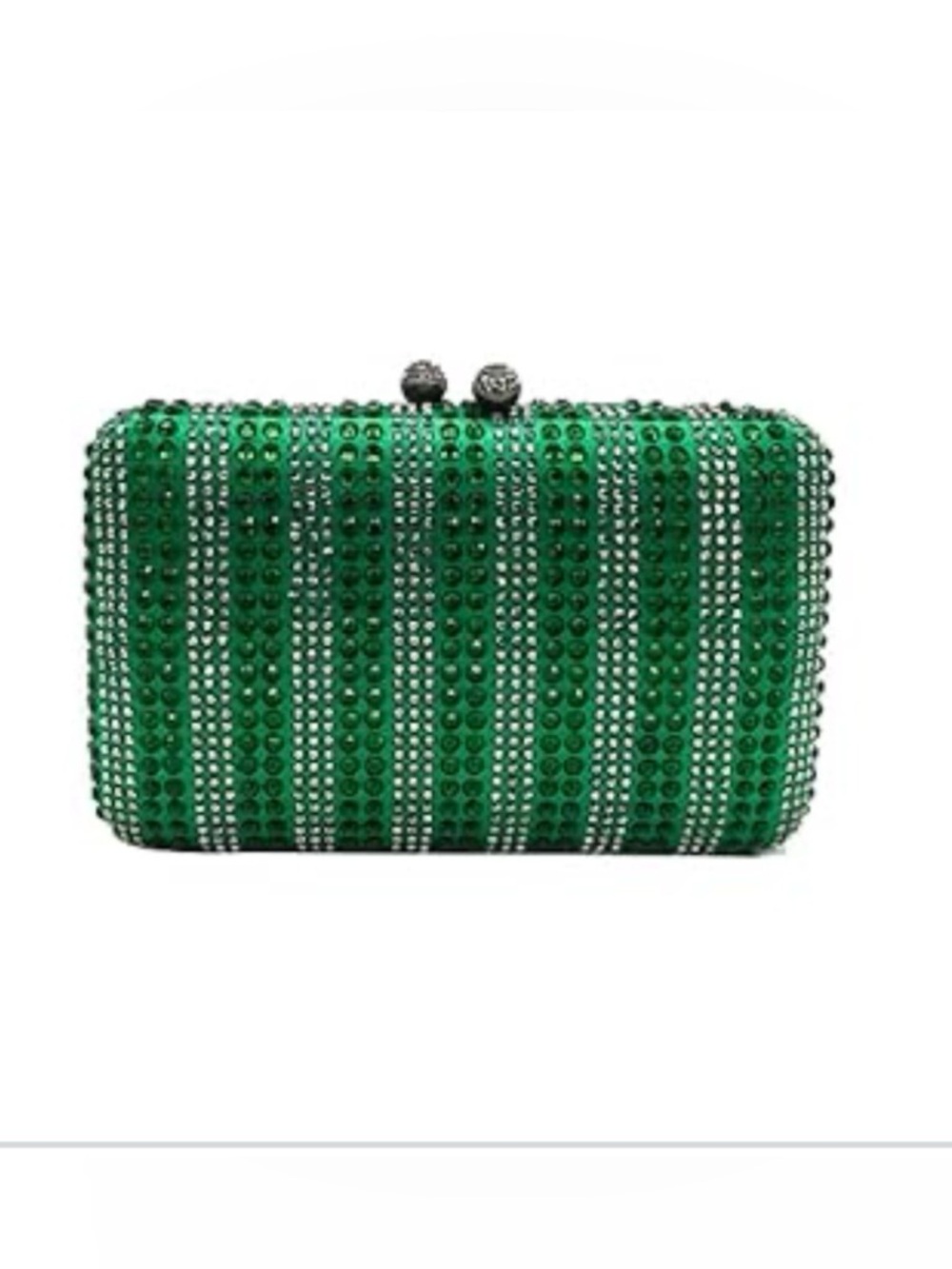 Emerald Crystal-Embellished Evening Clutch